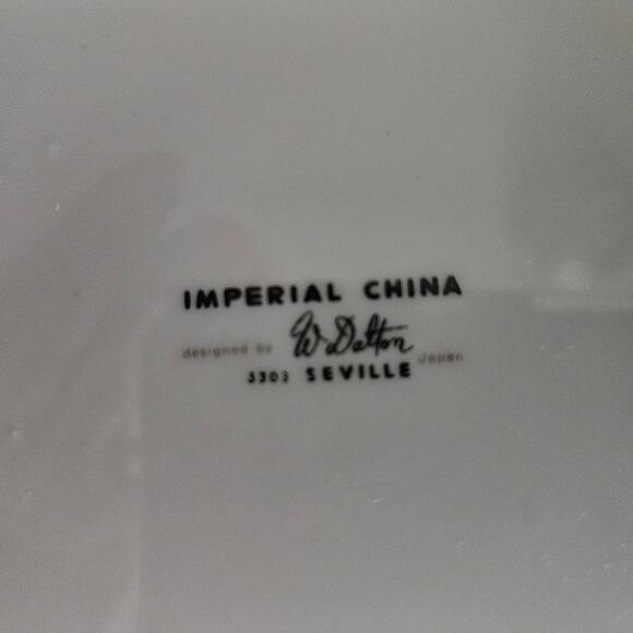 Imperial China W Dalton Seville 5303 Blue Rose Gold Trim 6.5" Plates Set of 3 - Picture 4 of 6